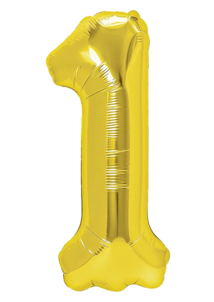 Balon cyfra "1" złota 100cm