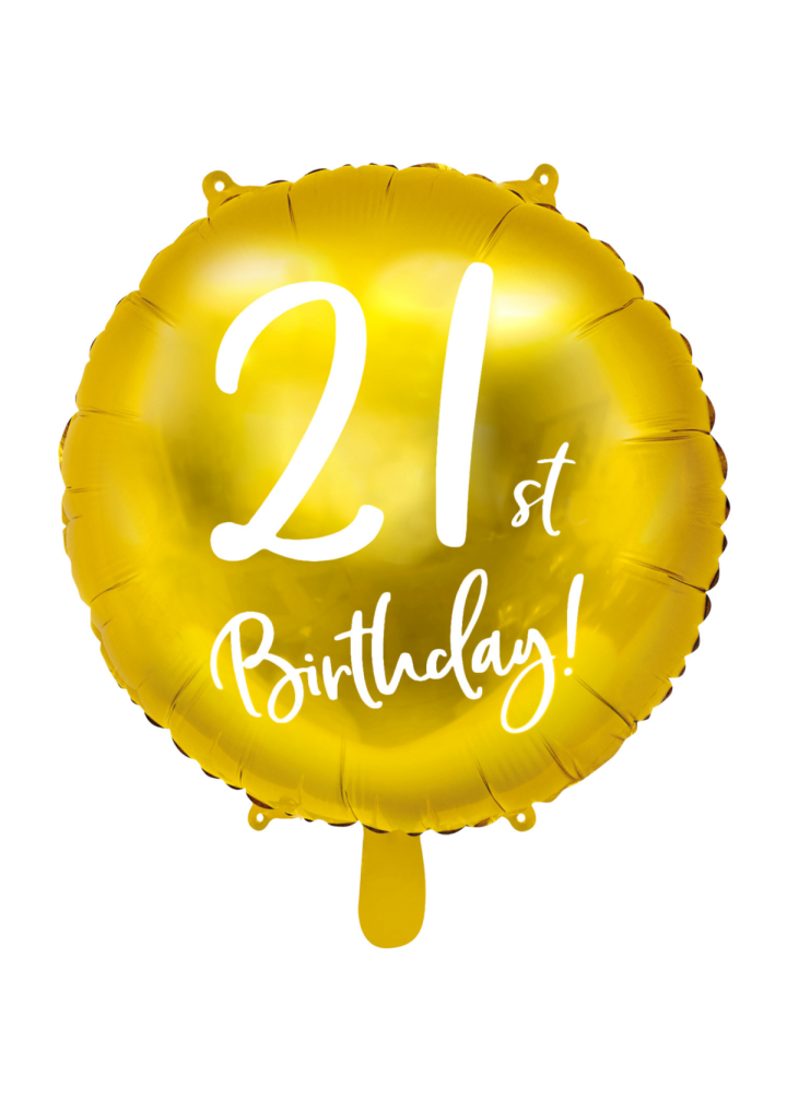 Balon foliowy okrągły 21st Birthday