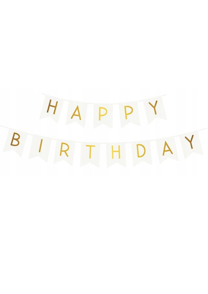 Girlanda biała HAPPY BIRTHDAY 