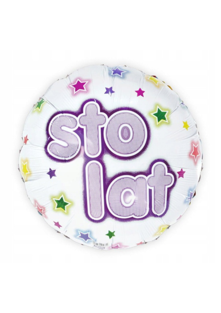 Balon foliowy okrągły STO LAT (duża czcionka)