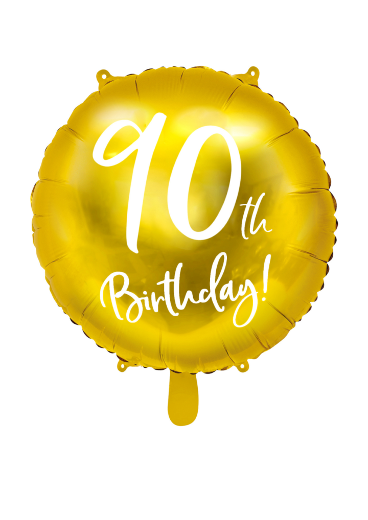 Balon foliowy okrągły 90th Birthday