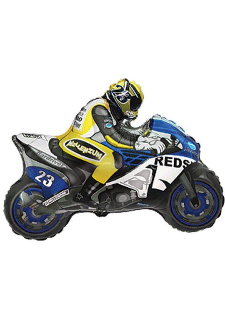 MOTOCYKL motocyklista motor niebieski 74cm