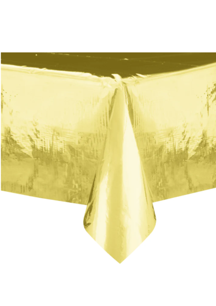 Obrus na stół foliowy 2-stronny: złoty / srebrny